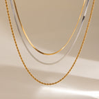Collier multi-rangs pour femme en acier inoxydable hypoallergénique
