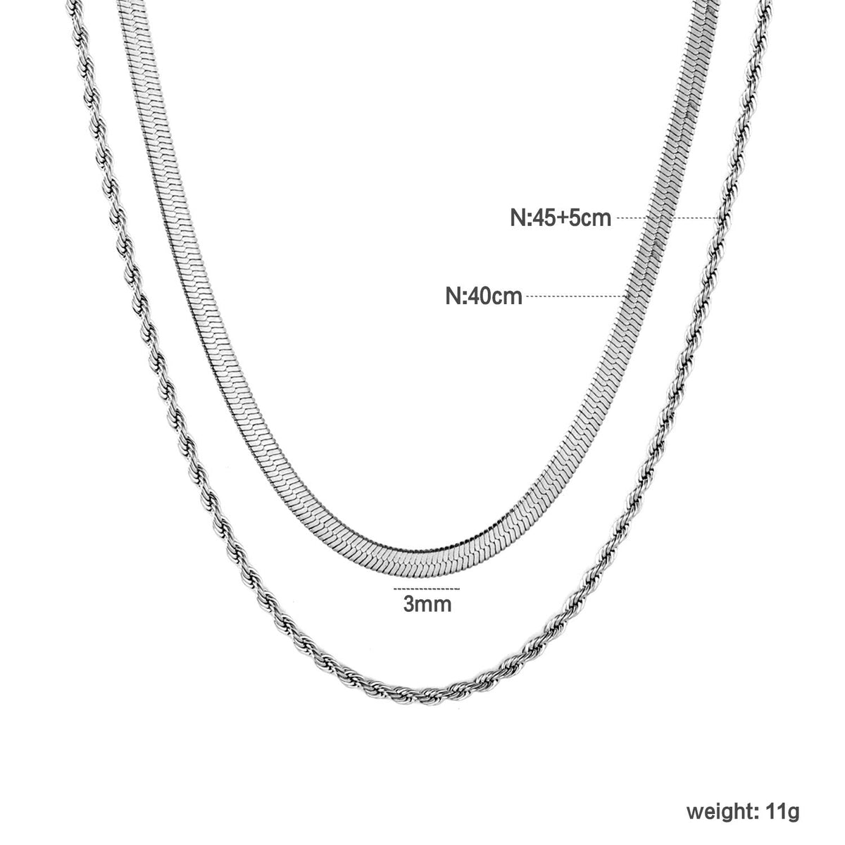 Collier tendance pour femme à maillons ovales et fermoir réglable