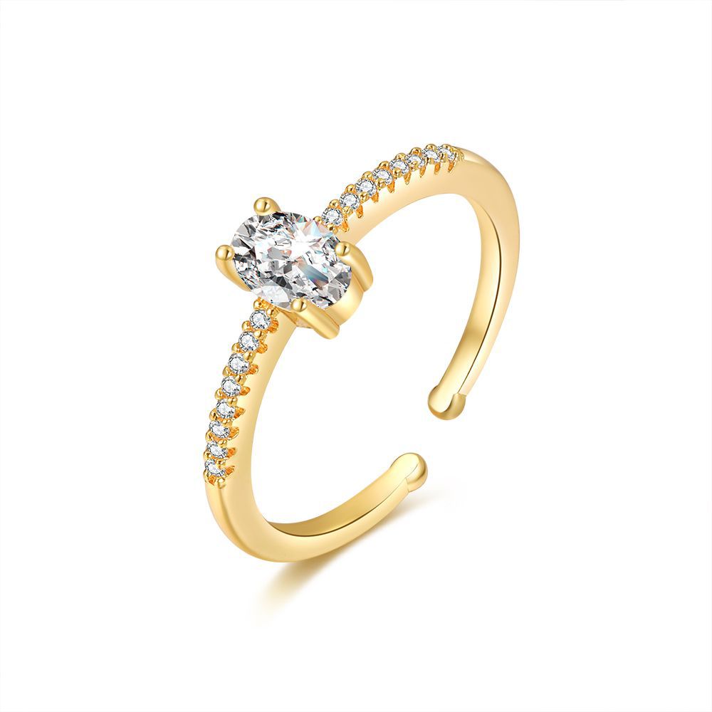 Bague ouverte élégante pour femme avec zircone