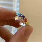 Bague pour femme avec motifs smiley colorés