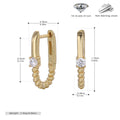 Boucles d'oreilles pendantes pour femme au design torsadé avec zircon