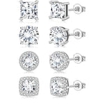Ensemble de boucles d'oreilles délicates avec zircons étincelants