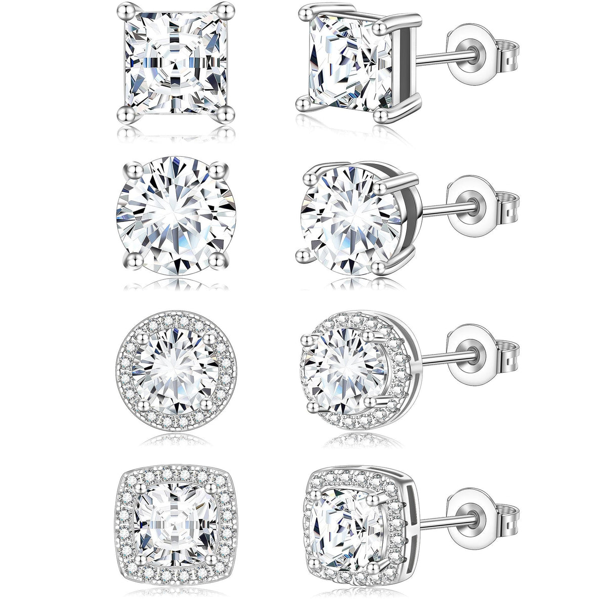 Ensemble de boucles d'oreilles délicates avec zircons étincelants