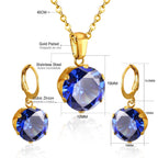 Parure de bijoux pour femme avec pendentif zircone et boucles d'oreilles