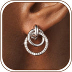 Boucles d'oreilles pour femme au design double anneau élégant
