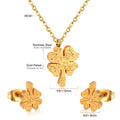 Parure de bijoux en acier inoxydable doré avec pendentifs cœur