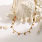 Collier ancre pour femme avec pendentifs en cristal coloré
