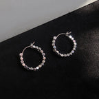 Boucles d'oreilles créoles élégantes avec cristaux étincelants