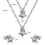 Parure de bijoux pour femme avec pendentifs étoile scintillants