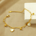 Bracelet à breloques en forme de cœur pour femme