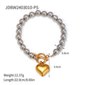 Bracelet pour femme avec perles élégantes et pendentif en forme de cœur