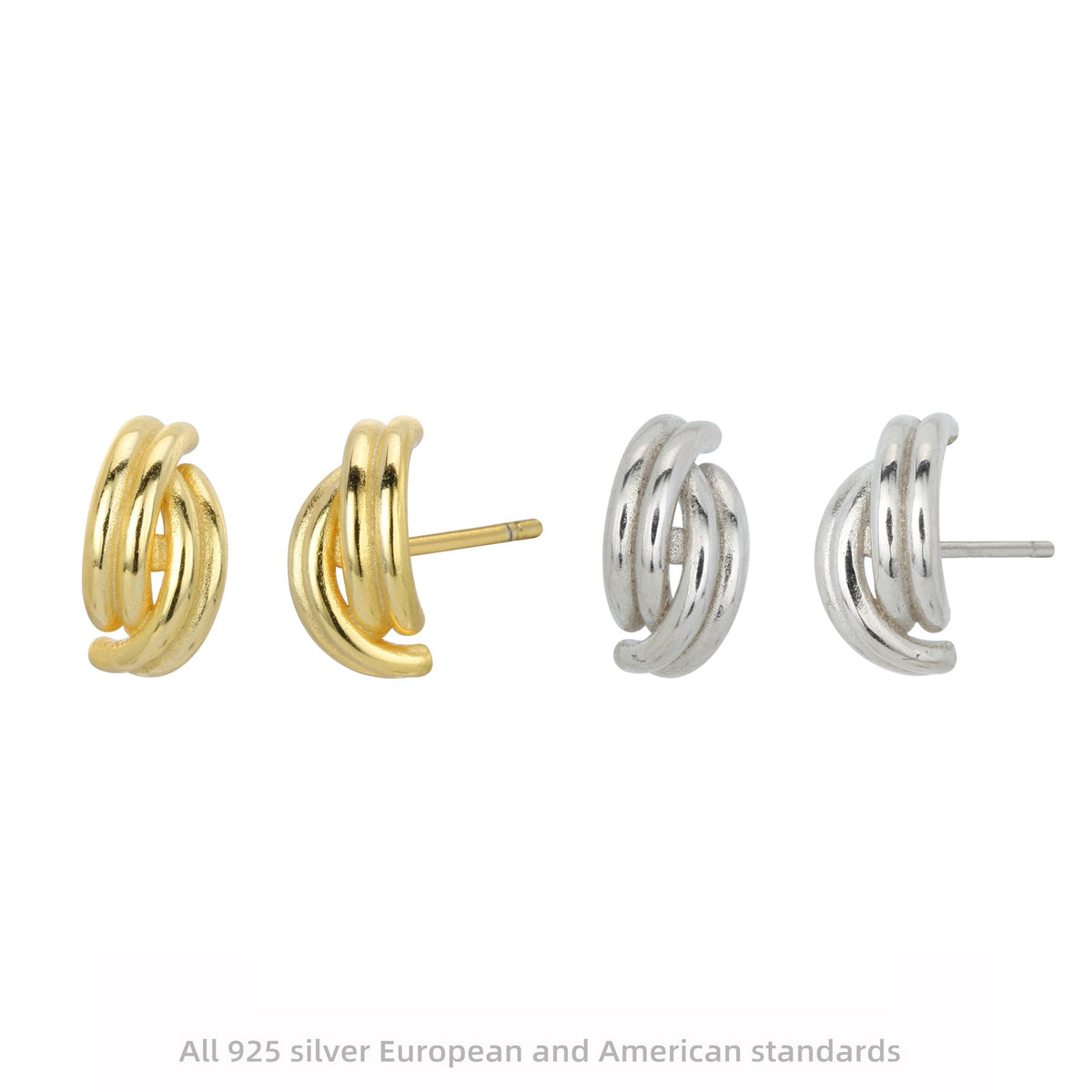Boucles d'oreilles clous pour femme au design torsadé élégant
