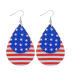 Boucles d'oreilles tongs avec cristaux et motif drapeau