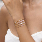 Bracelet pour femme avec cristaux et fermoir réglable