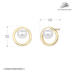 Boucles d'oreilles puces pour femme design perle moderne en argent sterling 925