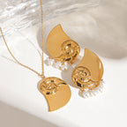 Collier pour femme avec pendentif nautile en acier inoxydable