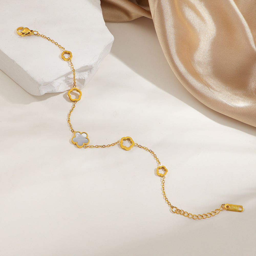 Bracelet à maillons inspiré des fleurs pour femme