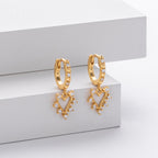 Boucles d'oreilles pendantes cœur en argent sterling 925 et zircon