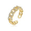 Bague statement élégante pour femme avec zircons étincelants