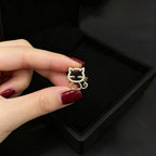 Broche chat scintillante