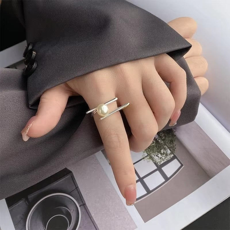Bague perle minimaliste pour femme