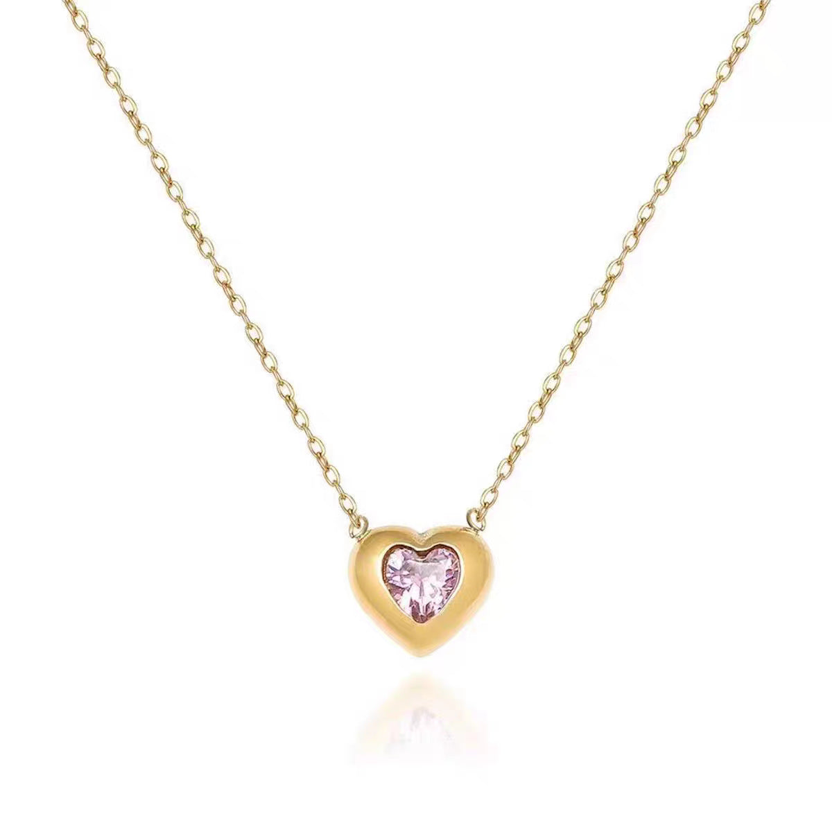 Collier pour femme avec pendentif cœur en cristal