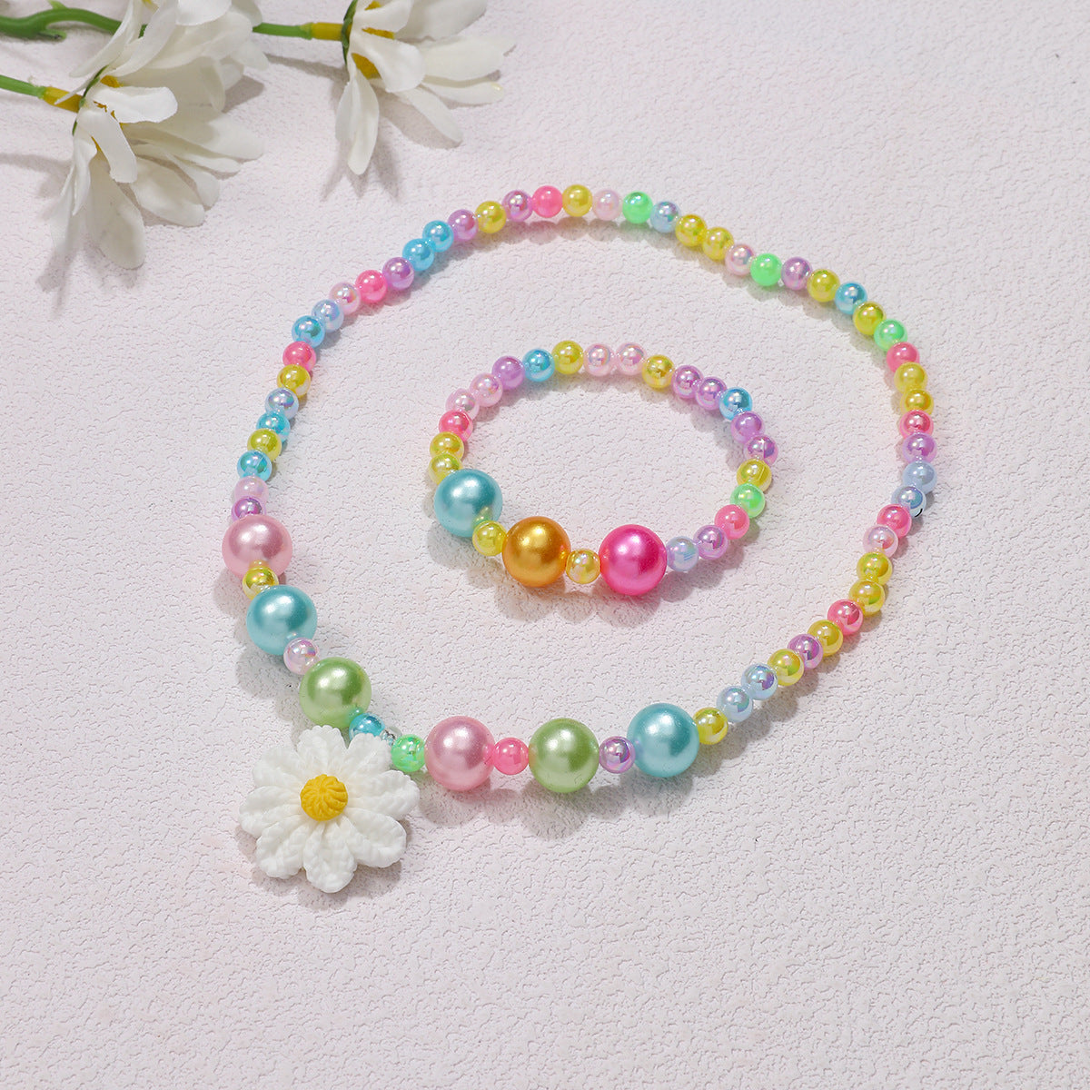 Ensemble de bijoux ludique avec pendentif fleur