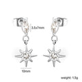 Boucles d'oreilles pendantes pour femme avec étoiles et zircons