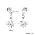 Boucles d'oreilles pendantes pour femme avec étoiles et zircons