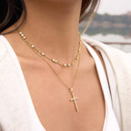 Collier pour femme avec zircone scintillante et design élégant en acier inoxydable