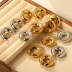 Boucles d'oreilles puces brillantes en acier inoxydable