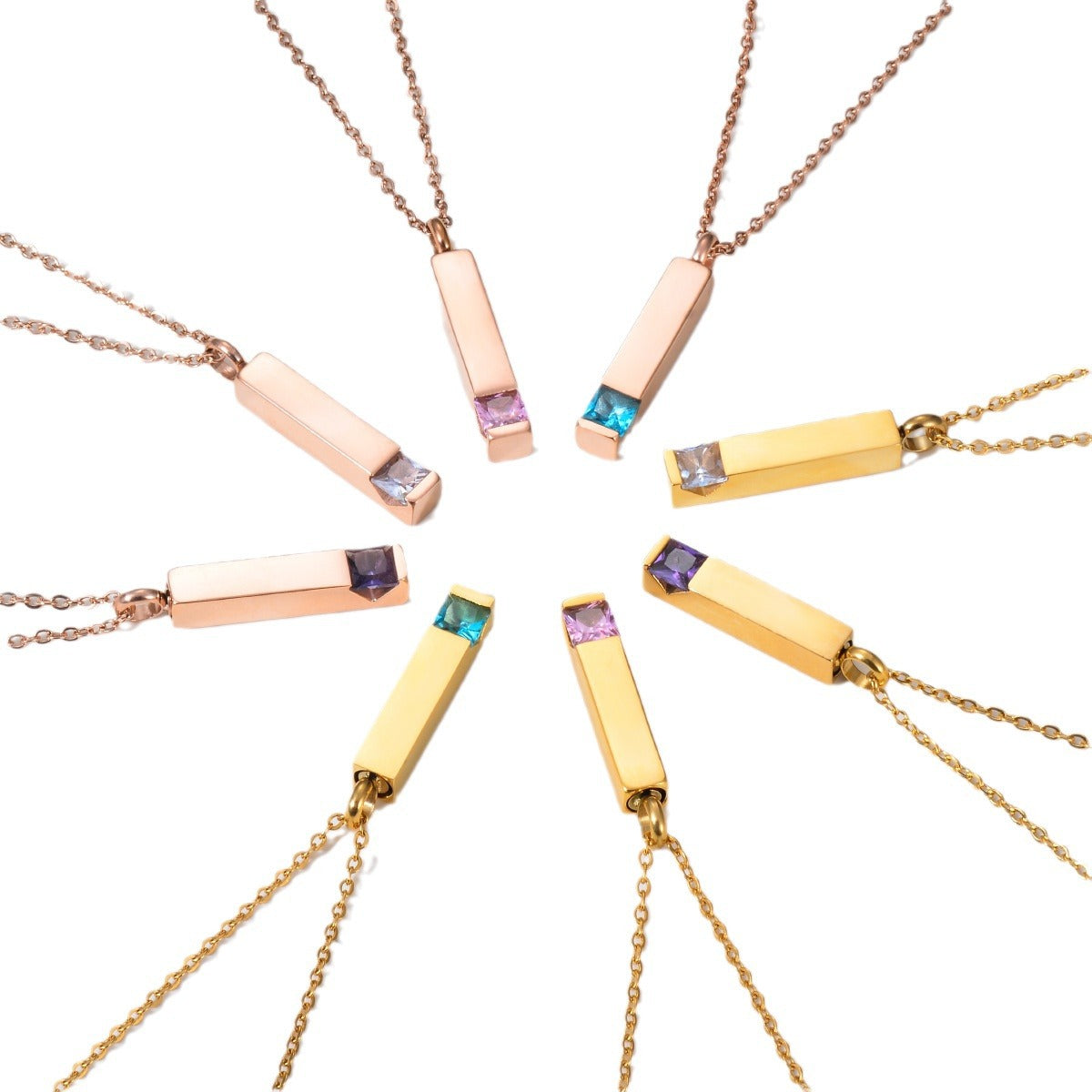 Collier pour femme avec pendentif rectangulaire moderne
