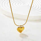 Collier pour femme avec pendentif cœur en acier inoxydable