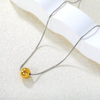 Collier pour femme avec pendentif boule réglable en acier