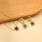 Parure de bijoux pour femme avec pendentif feuille étincelant et boucles d'oreilles élégantes