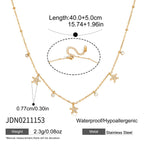 Collier pour femme avec éléments en zircone étincelants et acier inoxydable hypoallergénique
