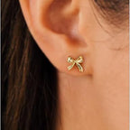 Boucles d'oreilles nœud avec strass pour femme