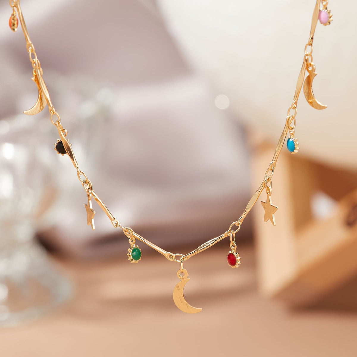 Collier statement à breloques cœur