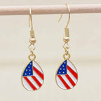Boucles d'oreilles pendantes patriotiques drapeau en émail pour femme