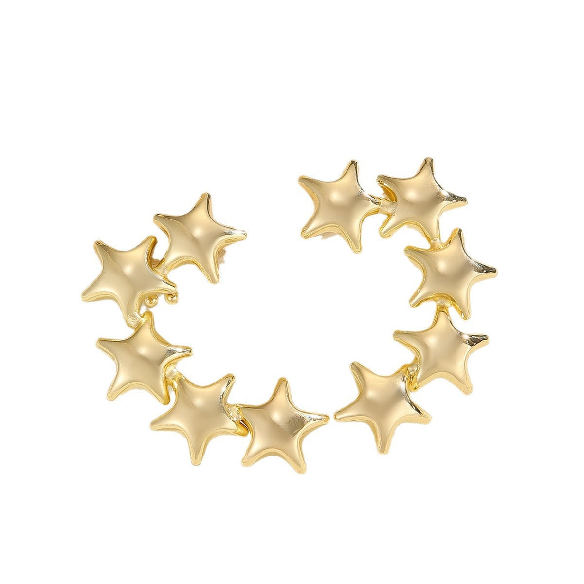Bracelet pour femme avec perles dorées texturées