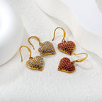 Boucles d'oreilles pendantes pour femme design cœur