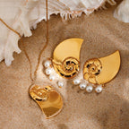 Collier pour femme avec pendentif nautile en acier inoxydable