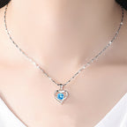 Collier pour femme avec pendentif cœur et zircon étincelant