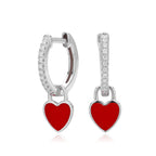 Boucles d'oreilles pendantes cœur en argent sterling 925