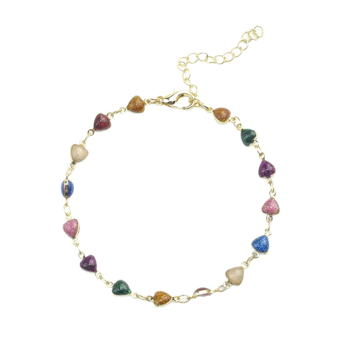 Chevillère à perles en forme de cœur