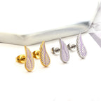 Damen Ohrringe mit Blattdesign aus Edelstahl und Goldplattierung
