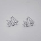 Clous d'oreilles géométriques en argent pour femme