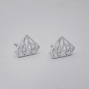 Clous d'oreilles géométriques en argent pour femme