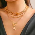 Collier multi-rangs pour femme avec pendentif étoile