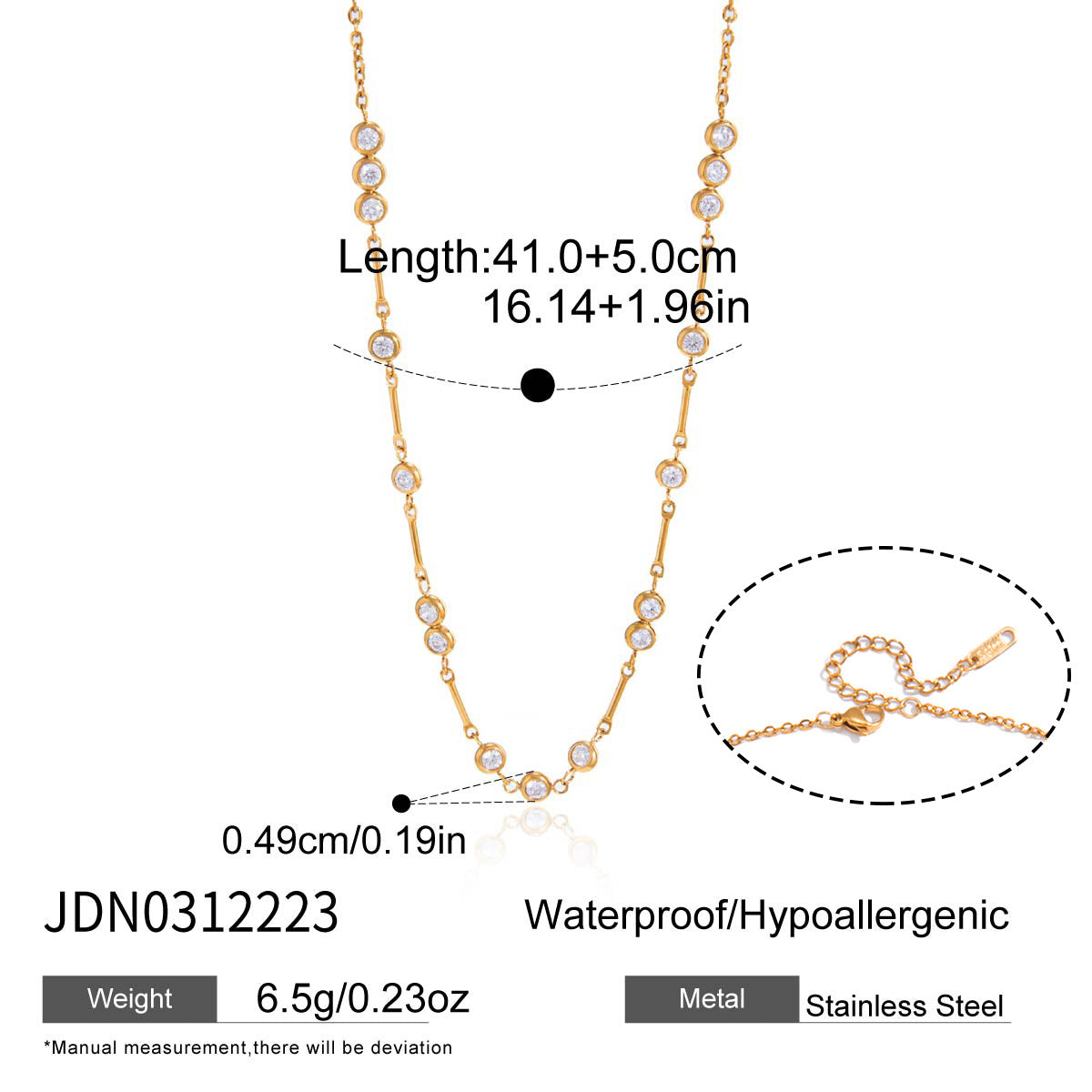 Collier pour femme avec zircone scintillante et design élégant en acier inoxydable